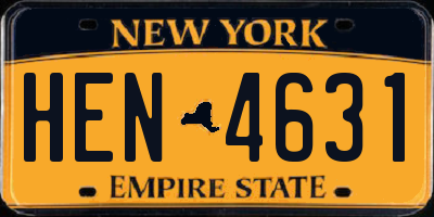 NY license plate HEN4631