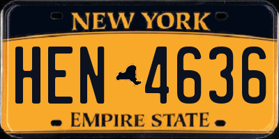 NY license plate HEN4636