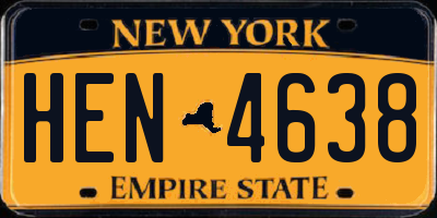 NY license plate HEN4638
