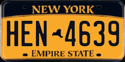 NY license plate HEN4639