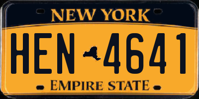 NY license plate HEN4641