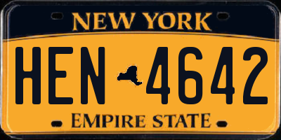 NY license plate HEN4642