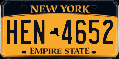 NY license plate HEN4652