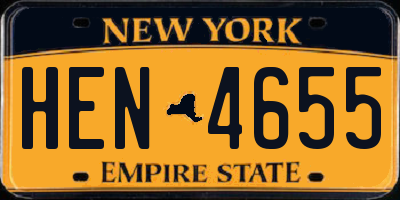 NY license plate HEN4655