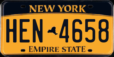 NY license plate HEN4658