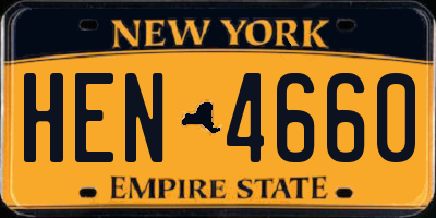 NY license plate HEN4660