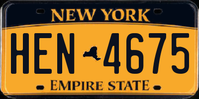 NY license plate HEN4675