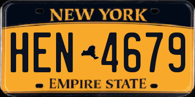 NY license plate HEN4679