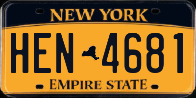 NY license plate HEN4681