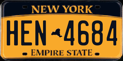 NY license plate HEN4684