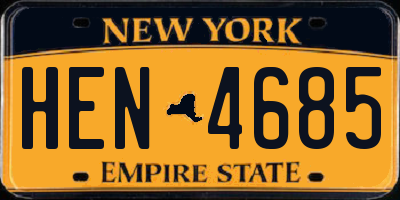NY license plate HEN4685