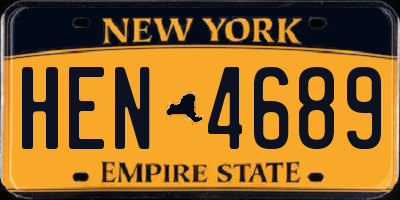 NY license plate HEN4689