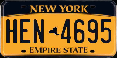 NY license plate HEN4695