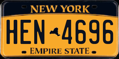 NY license plate HEN4696