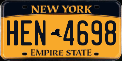 NY license plate HEN4698