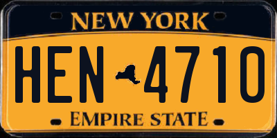 NY license plate HEN4710