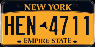 NY license plate HEN4711