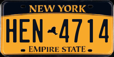 NY license plate HEN4714
