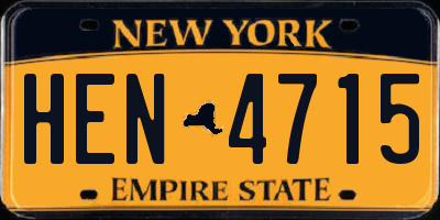 NY license plate HEN4715