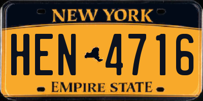 NY license plate HEN4716