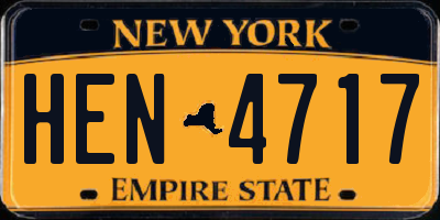 NY license plate HEN4717