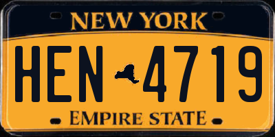 NY license plate HEN4719