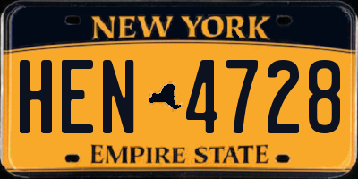 NY license plate HEN4728