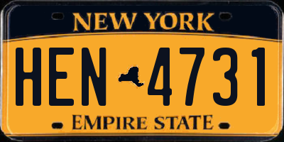 NY license plate HEN4731