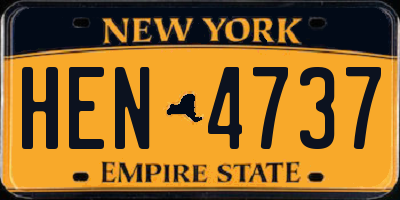 NY license plate HEN4737