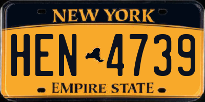 NY license plate HEN4739