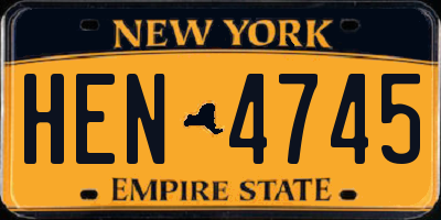 NY license plate HEN4745