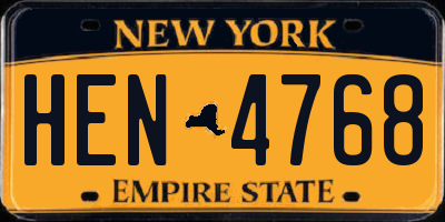 NY license plate HEN4768