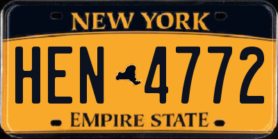 NY license plate HEN4772