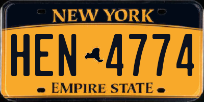 NY license plate HEN4774
