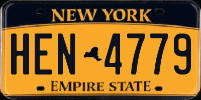 NY license plate HEN4779