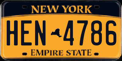 NY license plate HEN4786