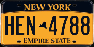 NY license plate HEN4788