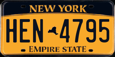 NY license plate HEN4795