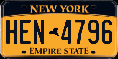 NY license plate HEN4796