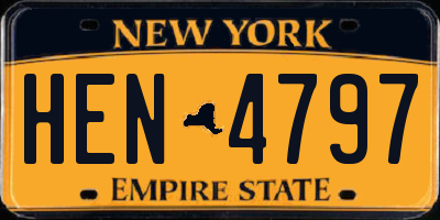 NY license plate HEN4797