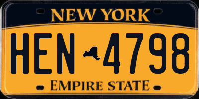NY license plate HEN4798