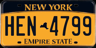 NY license plate HEN4799
