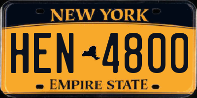 NY license plate HEN4800