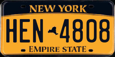 NY license plate HEN4808