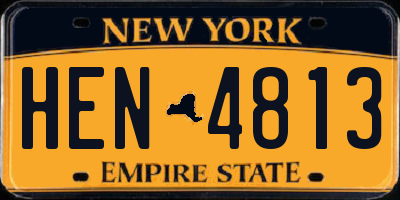 NY license plate HEN4813