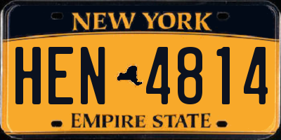 NY license plate HEN4814