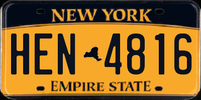 NY license plate HEN4816
