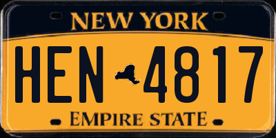 NY license plate HEN4817