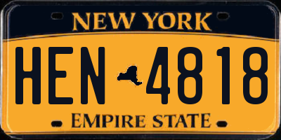 NY license plate HEN4818