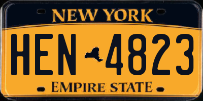 NY license plate HEN4823